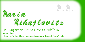 maria mihajlovits business card